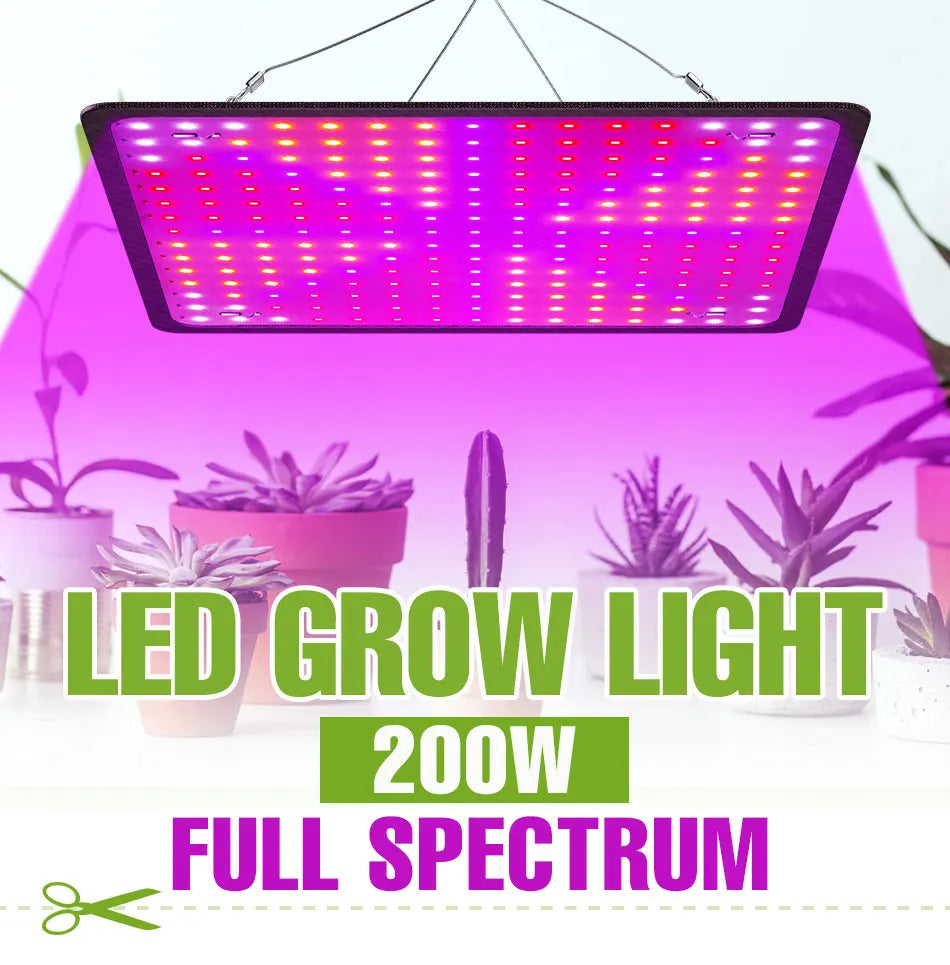 200W LED Grow Light Full Spectrum Quantum Board Plant Cultivation Lamp For Indoor Potted Flower Greenhouse Tent Tomato Vegetable