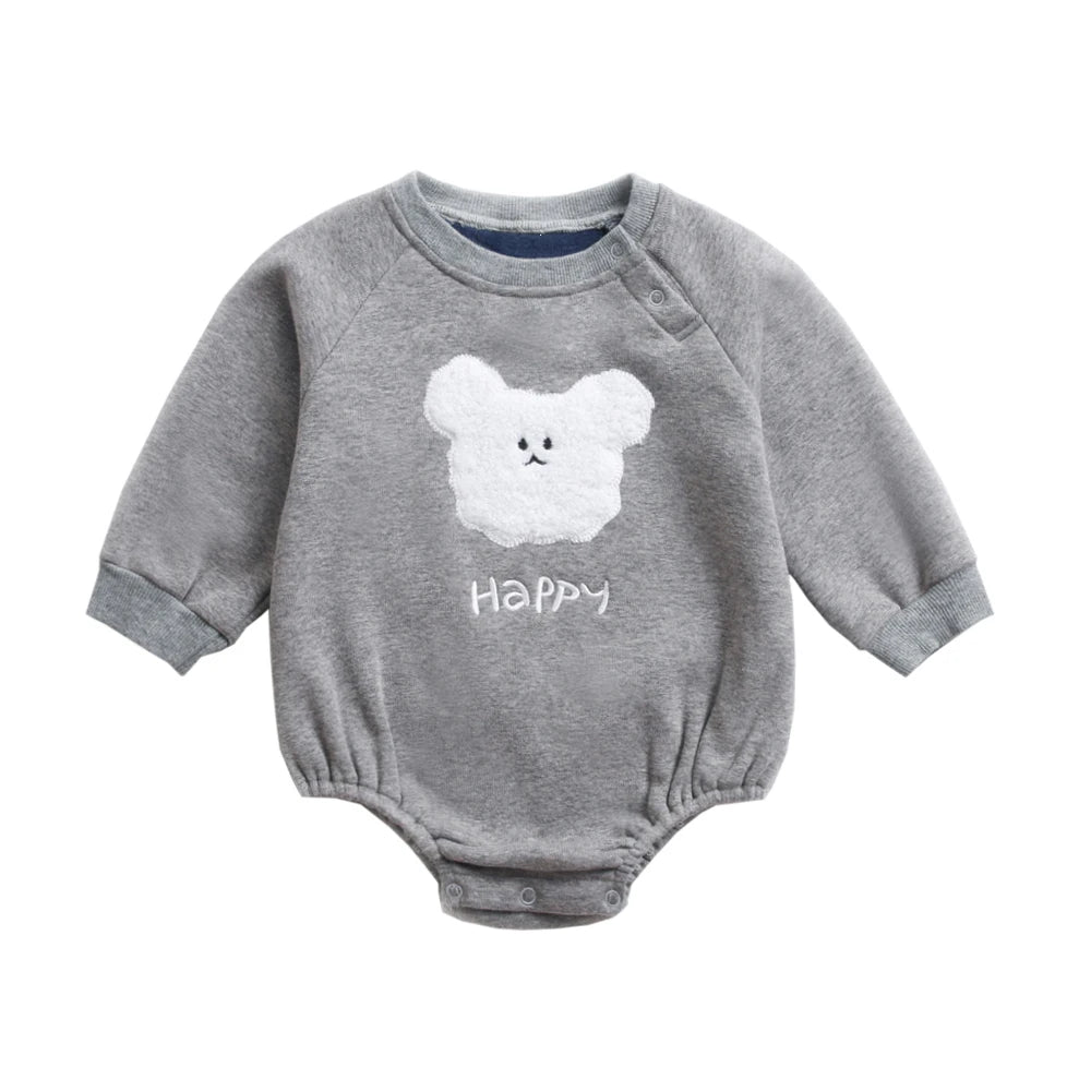 Sanlutoz Winter Autumn Unisex Baby Boys Girls Bodysuits Warm Fleece Long Sleeve Toddler Clothing Onesies Cute Animal Casual