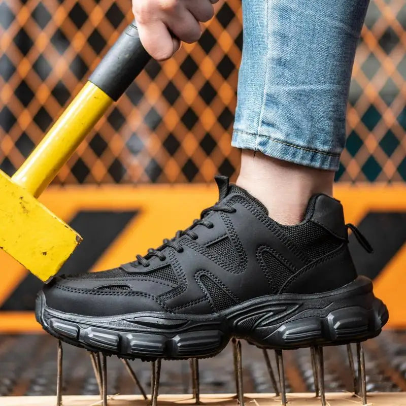 Summer Safety Shoes Mesh Work Shoes Lightweight Safety Sneaker For Men Breathable Protective Work Sneakers Steel Toe Shoes Man