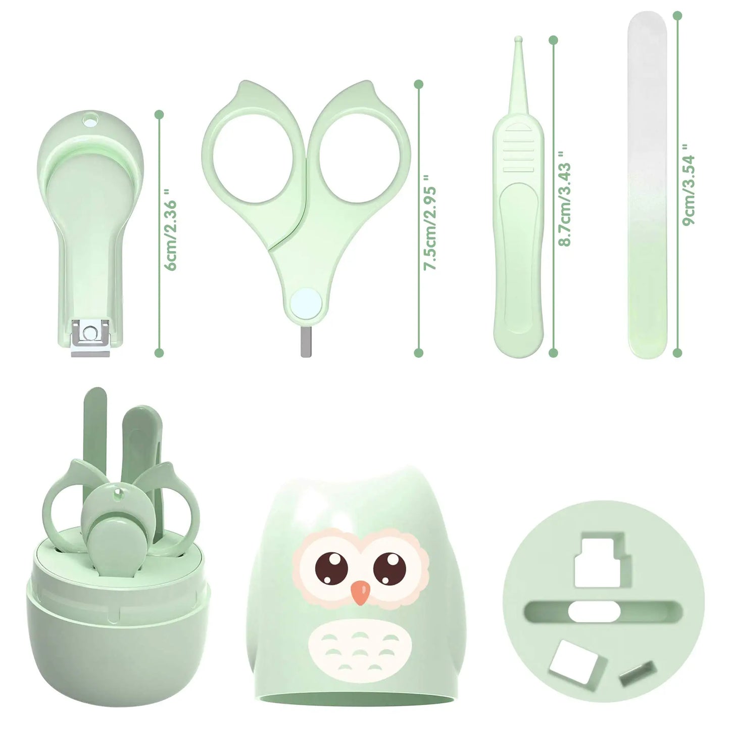 Baby Nail Clippers Set Baby Nail Care with Cute Case Includes Clipper Safety Scissors Tweezers Nail File Rounded Tips for Safety