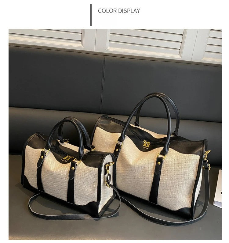 Fashion Travel Bags Women's Canvas Handbags Business Duffels Bags Vintage Fitness Gym Bags Business Trip