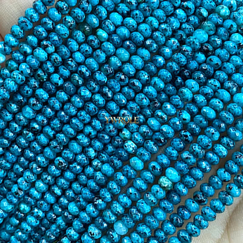 3x4mm Rondelle Faceted Natural Stone Chalcedony Tourmaline Color Loose Spacer Beads for Jewelry Making Diy Bracelet Accessories