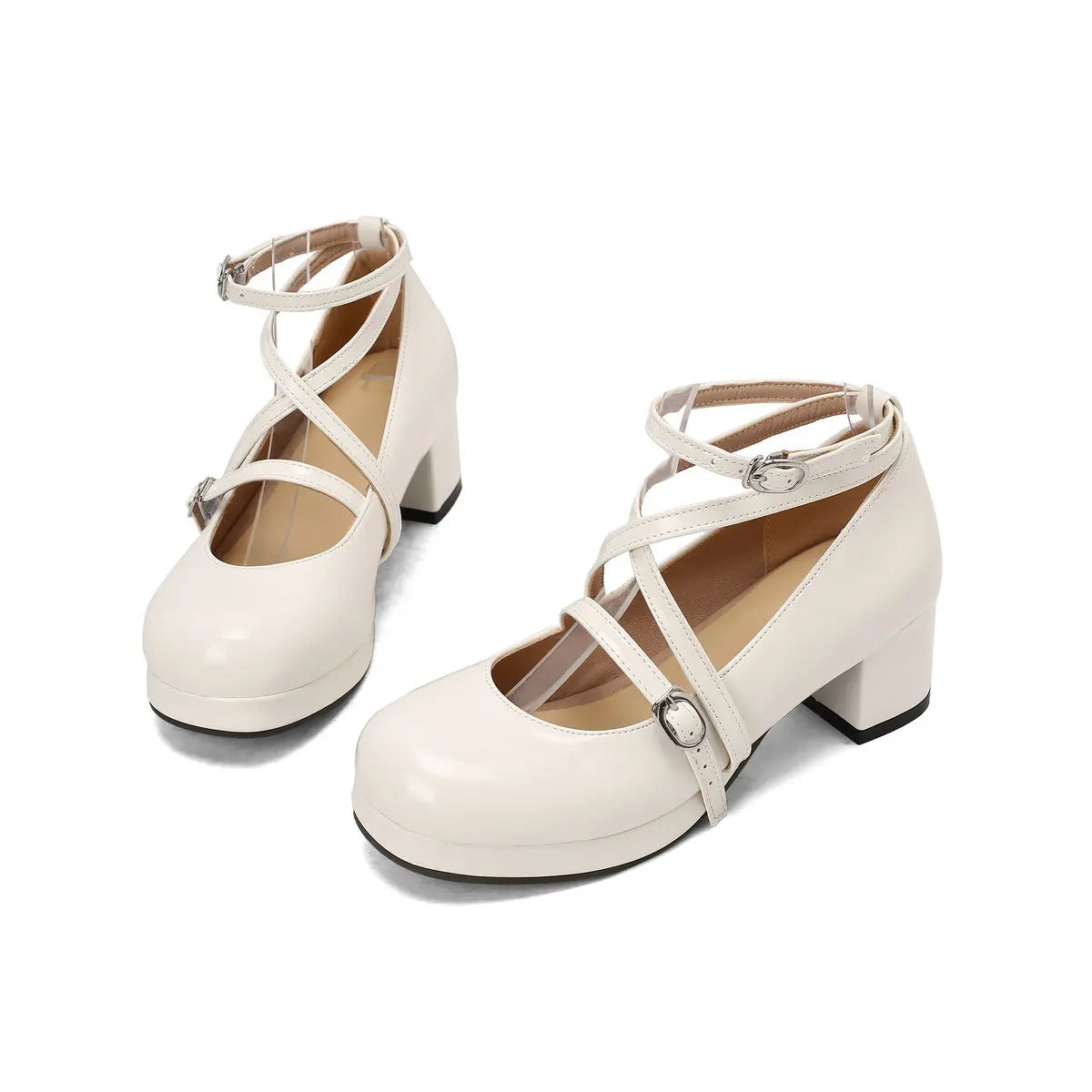 Japanese Lolita Party Shoes High Heels Ankle Strap Cross Dress Pumps Cosplay Costume Plus Size 31-50 Big Feet Wear Dropshipping