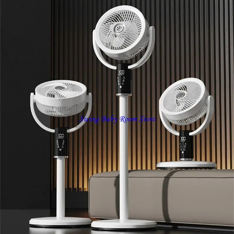 High Efficiency Floor Fan with Wide Angle Airflows Distribution Portable Air Circulator Remote Control Bedroom Quiet Fan