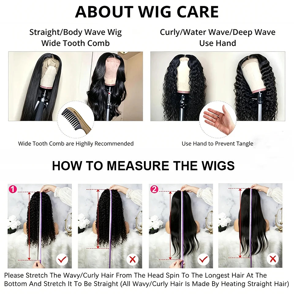 5*5 No Glue Deep Wave Human Hair Wigs Pre Plucked Brazilian Human Hair Lace Frontal Wig 13*6 Pre-Cut Wear and Go Lace Front Wig