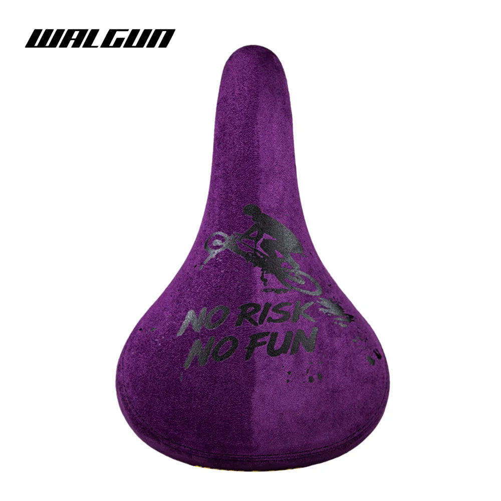 WALGUN BMX Bicycle Saddle Dirt Jump Cruiser Bike Seat with Embroidery Freestyle Racing Dowbhill Saddle MTB 265*170 Cycling Parts