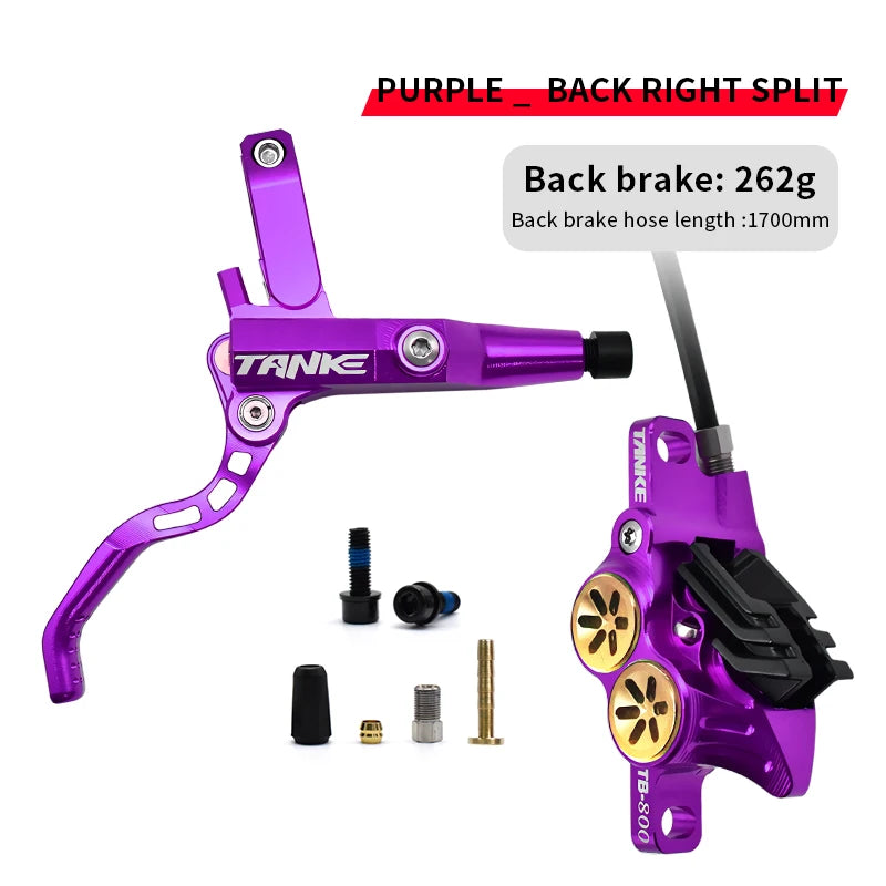 TANKE MTB 4-piston hydraulic disc brake 900/1700mm, 4-piston brake pad in resin, oil pressure AM DH road MTB ultra-light disc br