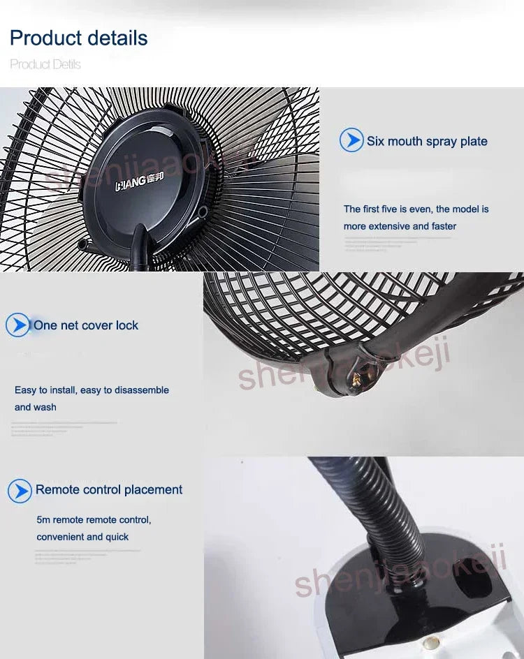 Office air humidifier Electric Fan Water mist fan Air condition fans cold fog fan remote control 12h timing