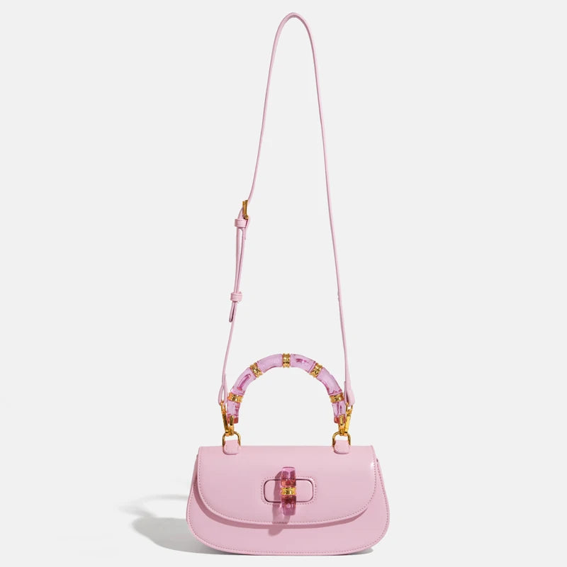 Classic Box Saddle Bags For Women Luxury Designer Handbags And Purses 2025 New In PU Acrylic Top Handle Small Underarm Shoulder