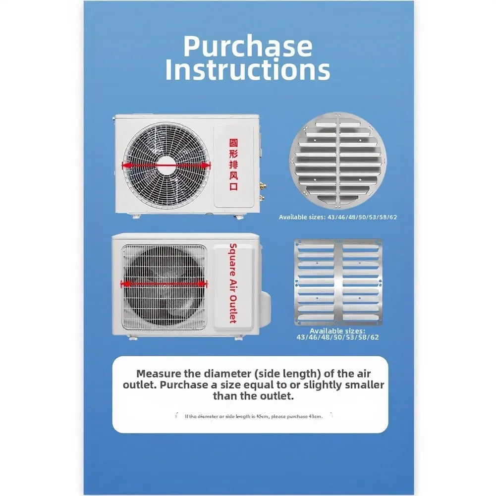 Stainless Steel AC Outdoor Air Guide Plate, No Drilling, Efficient Heat Dissipation, Fits Most Home AC Units