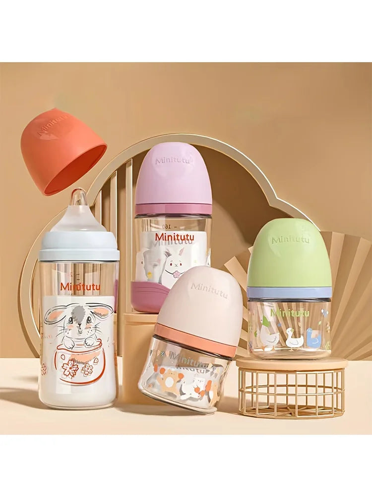Newborn Feeding Bottle Glass Bottle for Baby Infants Toddlers Water Formula Breast Milk Supplement