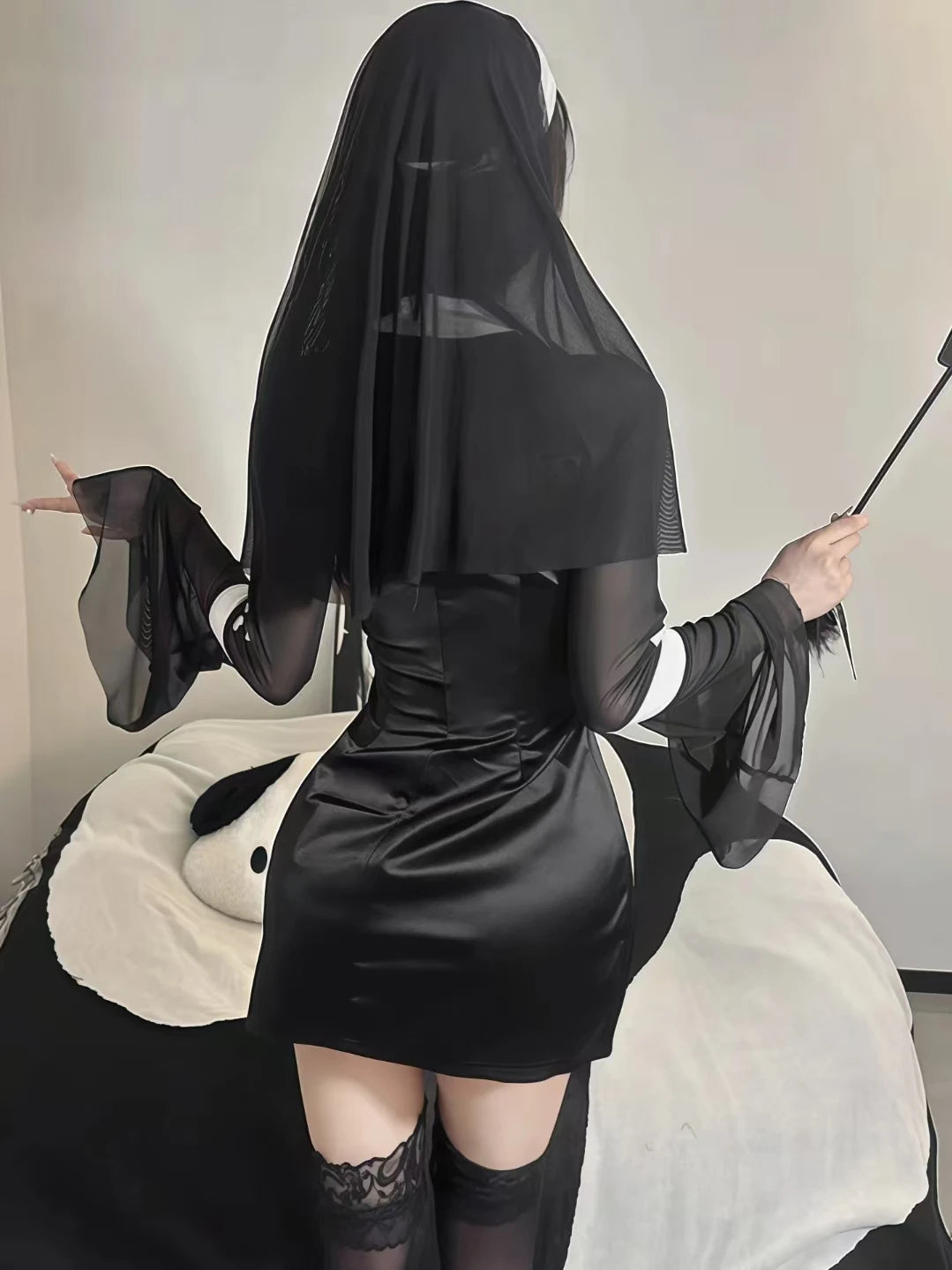 2026 Halloween Costumes For Women Nun Cosplay Dress Gothic Sexy Tempting Uniform Party Performance Clothing Horror Movie Prop