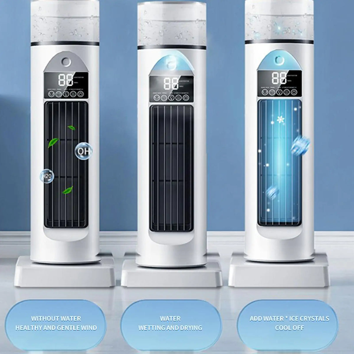USB Leafless Spray Fan Blow Cold Air Space Cooler Bladeles Cooling Fans Quiet Cool Bladeless Gadgets With Timer & Remote