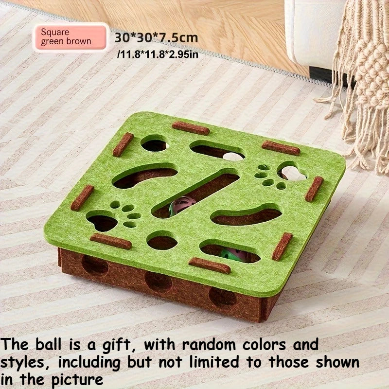 Cat Self-Entertainment Boredom Buster: Interactive Maze Box with Scratching Board Cat Tree and Sound Toy for Different Scenarios
