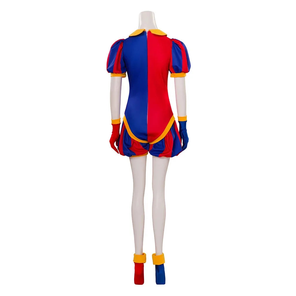 2026      4PCS Pomni Cosplay Costume Hat Disguise Halloween Carnival Party Clothing