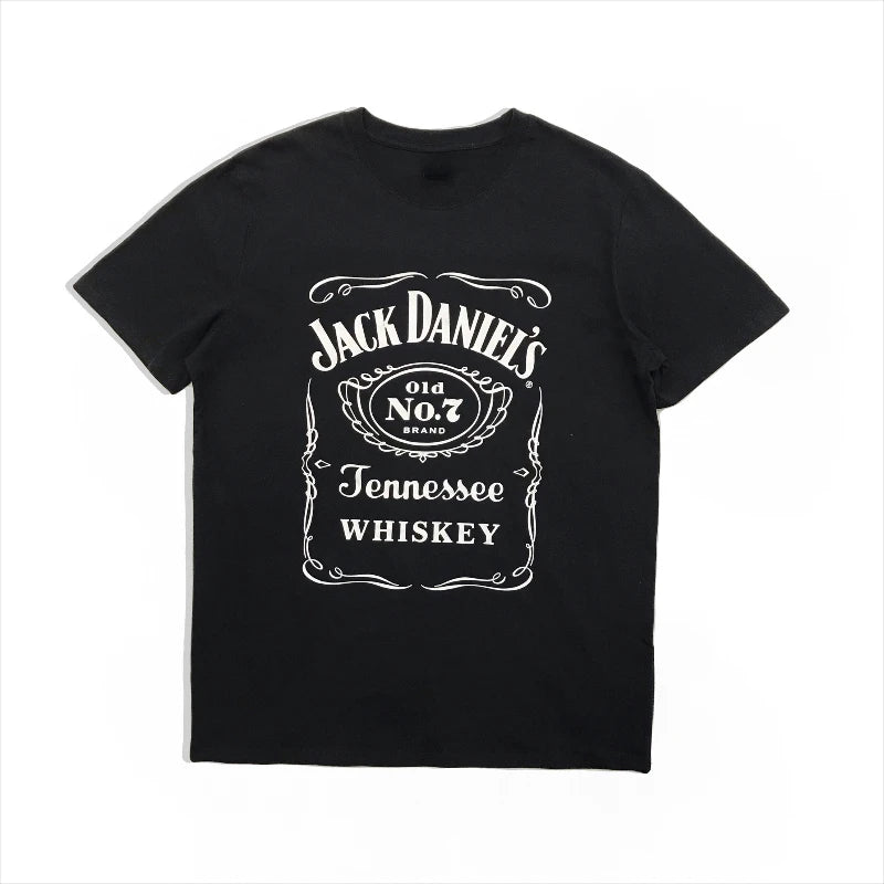 2026 Summer New Style - Wine Culture and Whiskey-themed High-Quality Comfortable Casual Men's Round-neck Printed T-Shirt