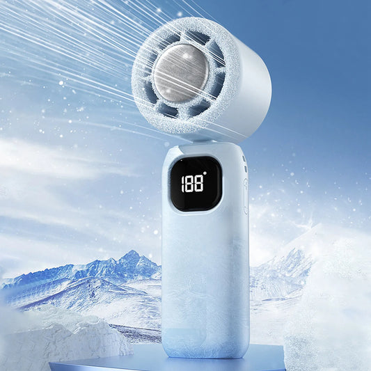 Cooling Handheld Mini Fan Digital Fan Usb Rechargeable Display Turbo Fan 100 Speed Adjustable Quiet Portable Personal Fan Indoor