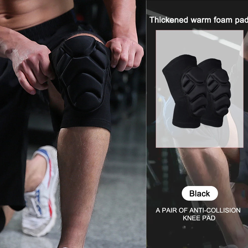 1Pair Knee Elbow Pads,Thick Sponge Collisioned Kneepads for Sports,Protective Knee Support Sleeve for Basketball Running Cycling