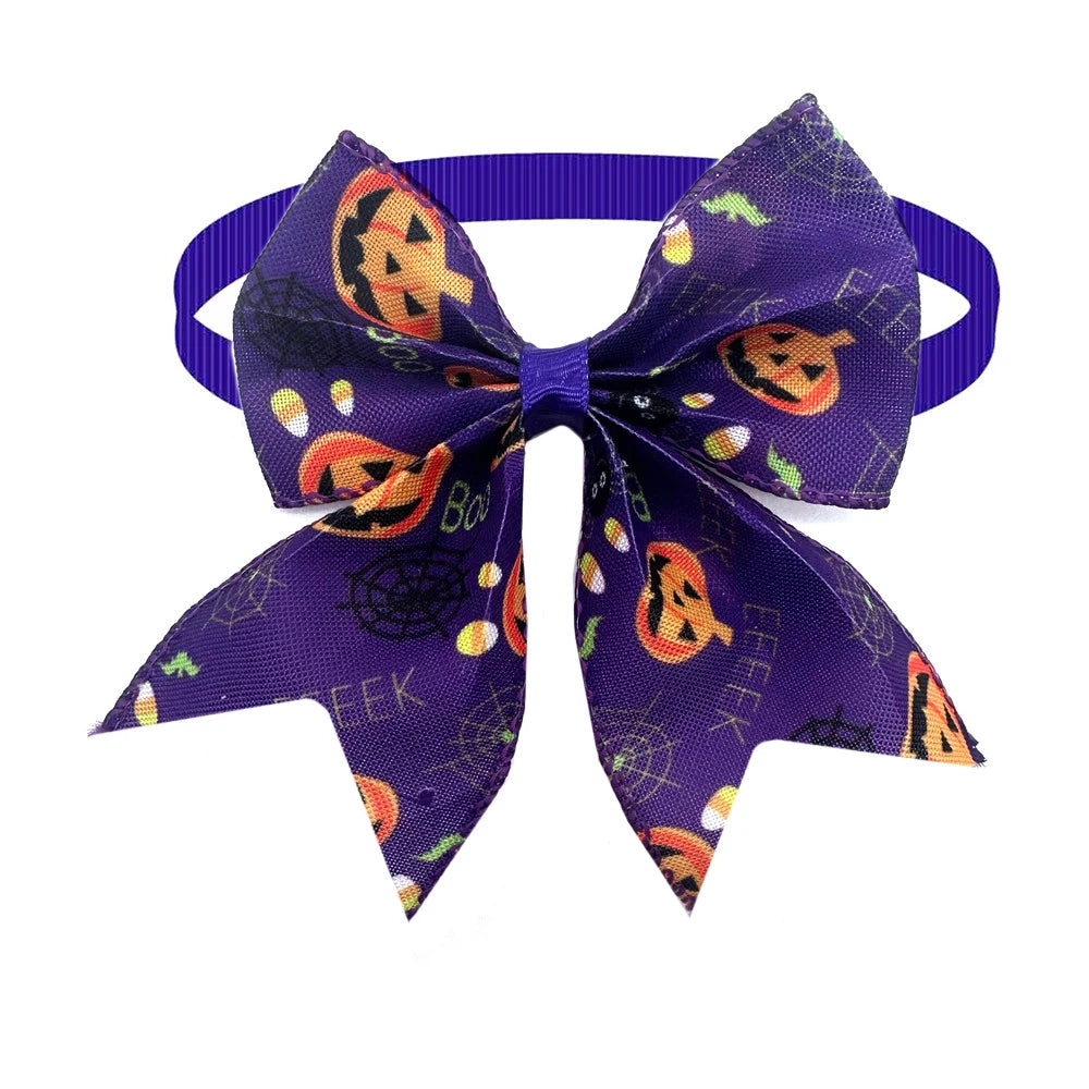30/50 Pcs Holiday Pet Dog Bow Ties Puppy Halloween Collar Dog Bow Tie Design Puppy Collar for Small Dog Cat Grooming Products