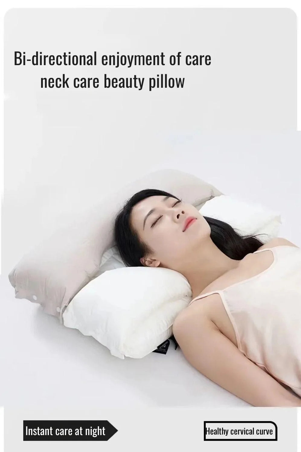 Cotton Two-Way Relaxing Neck Support Pillow, No Pressure On Face And Ears, Help Sleep Pillows