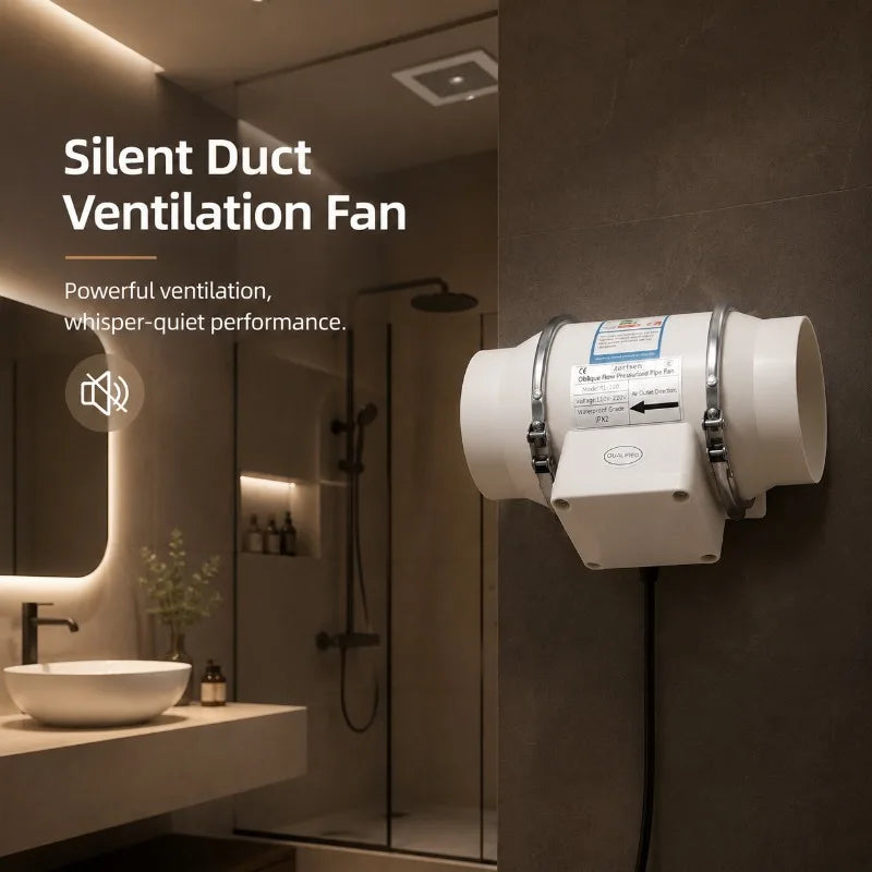 Remote Control Exhaust Pipe Fan Ventilation Fan Pipe Fan Inline Duct Fan Ventilation Exhaust Blower Fans Quiet For Ducting