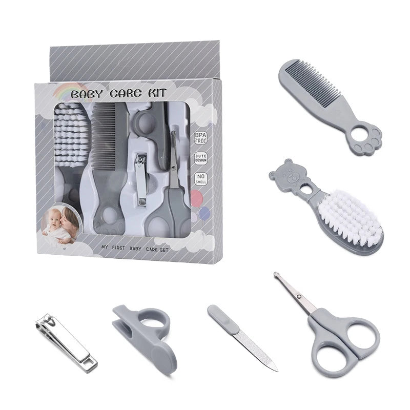 Baby Care Kit Kid Multi-functional Nail Clipper Comb Hair Thermometer Grooming Brush Kit Scissors Baby Health Care Set  Newborn