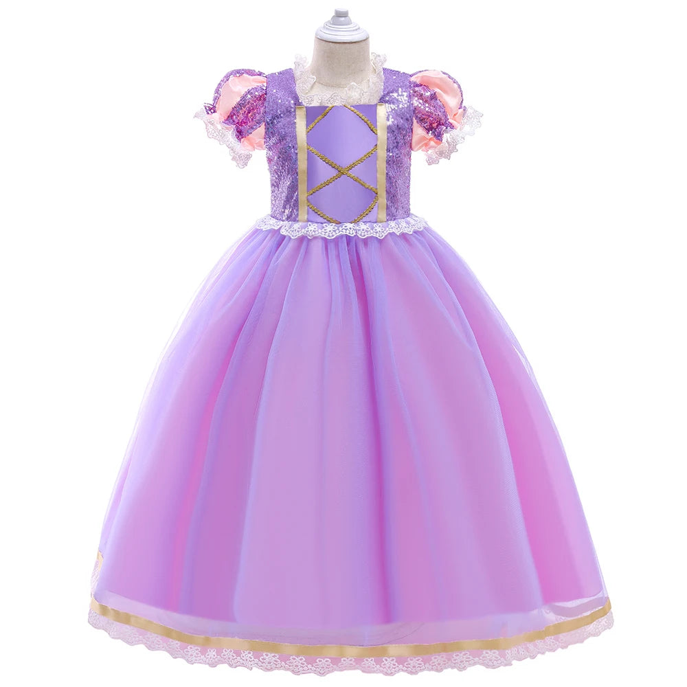 Rapunzel Halloween Costume for Girls Carnival Cosplay Kids Clothes Party Birthday Princess Dress Lace Wedding Christmas Costumes