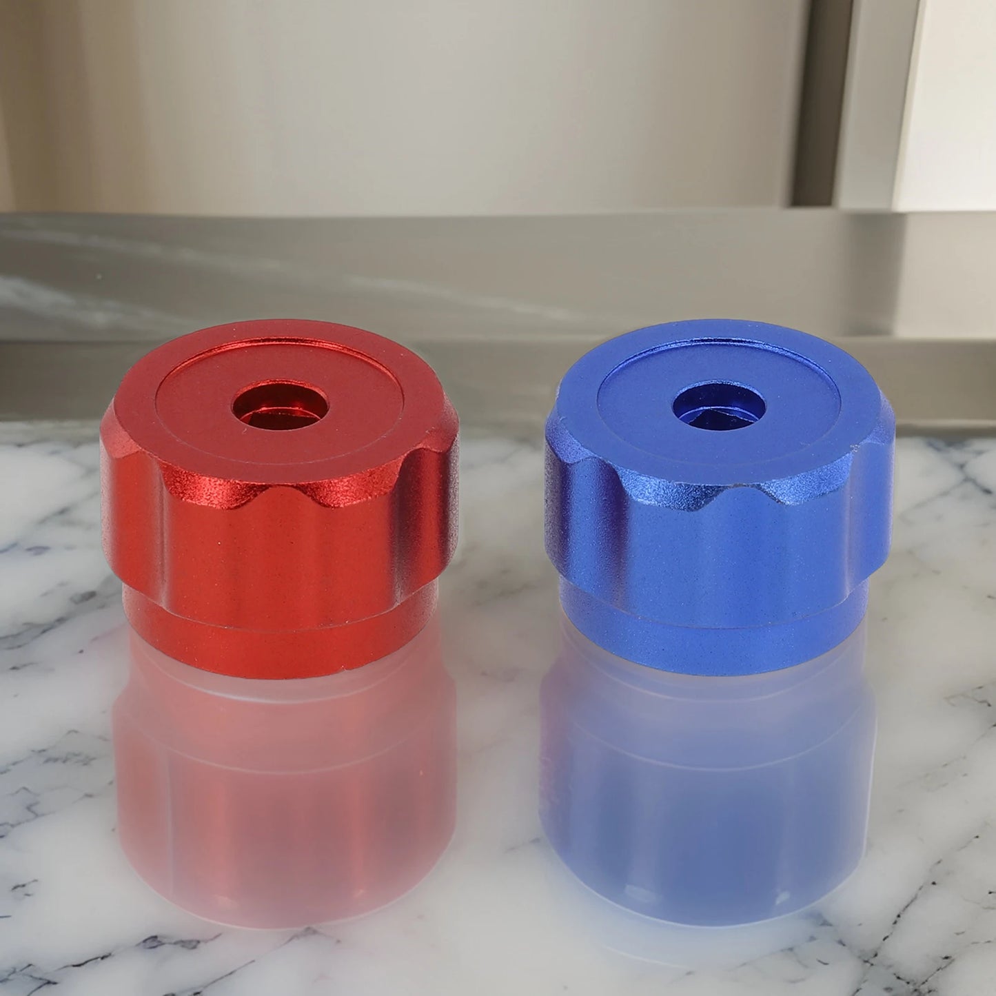 2pc Faucet Handles Manifold Gauges Knob Round Wheel Tap Handle Aluminum Alloy For Air Conditioner Diverter Meter