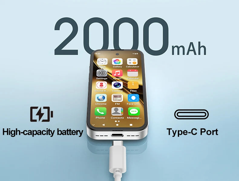 SOYES Q333 Mini Smartphone 4GB RAM 64GB ROM Android 12.0 MTK6762 8-core 2000mAh Face Unlock 4G LTE Dual SIM 3.58in Small Phone