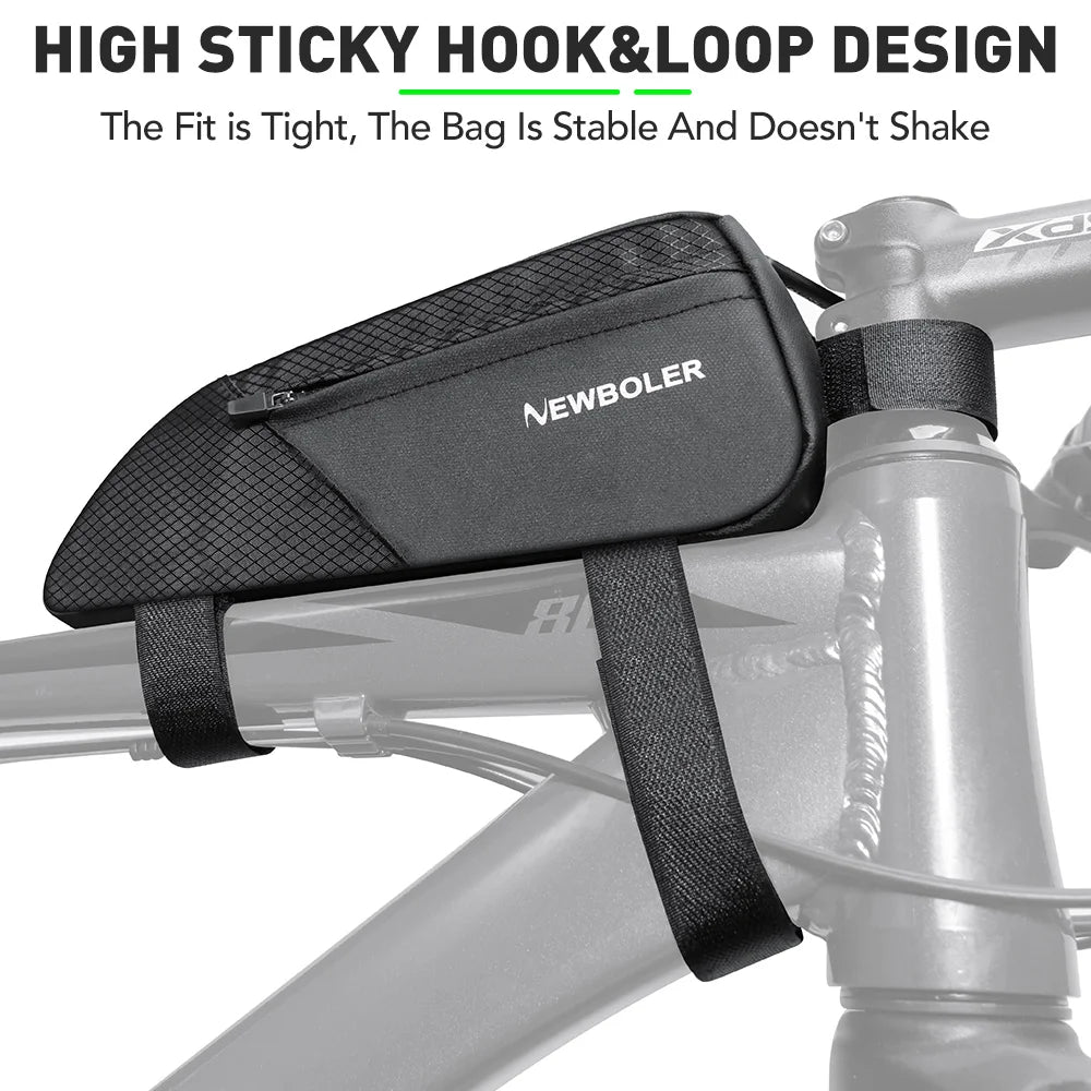 NEWBOLER Bike Bag 1.2L Portable Frame Front Tube Cycling Bag MTB Road Bicycle Pannier Bag Large Capacity Ultralight Cycling Bag