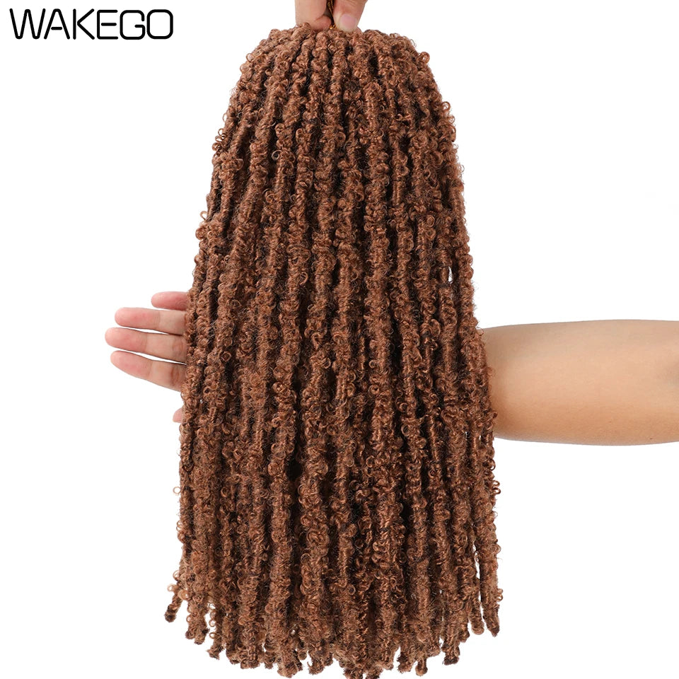 Wakego Butterfly Locs Crochet Hair 14 18 24 Inch Fausse Locks Crochet Butterfly Extensions Pre-looped Soft Locs Synthetic Braid