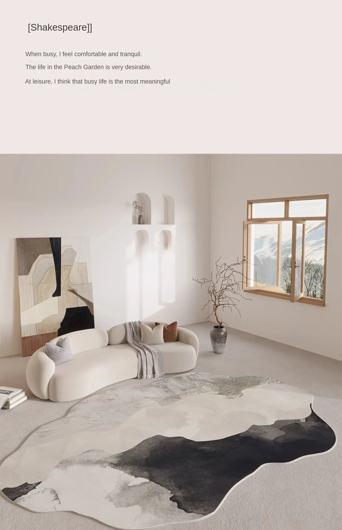Luxury Retro Carpets for Living Room Irregular Shape Bedroom Decor Soft Carpet Modern Art Cloakroom Rug Thickened Anti-slip Mat