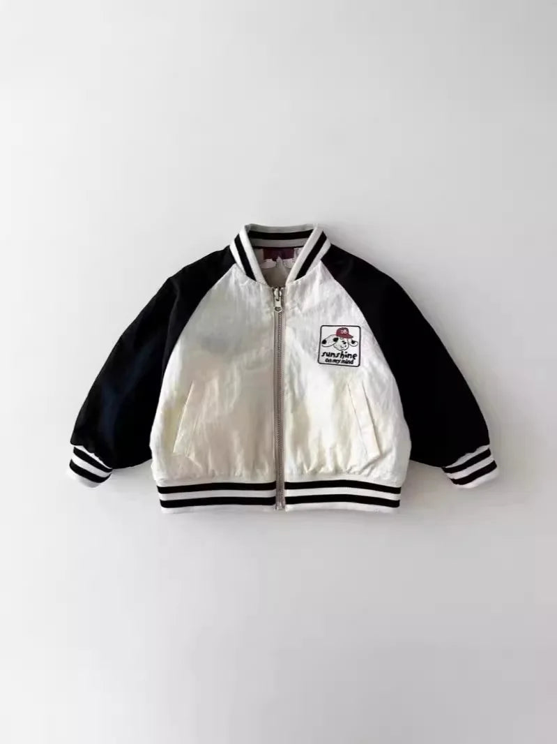 2025 Autumn New Baby Long Sleeve Coat Fashion Kids Boys Baseball Uniform Cotton Girls Casual Reversible Jacket Children Clothes