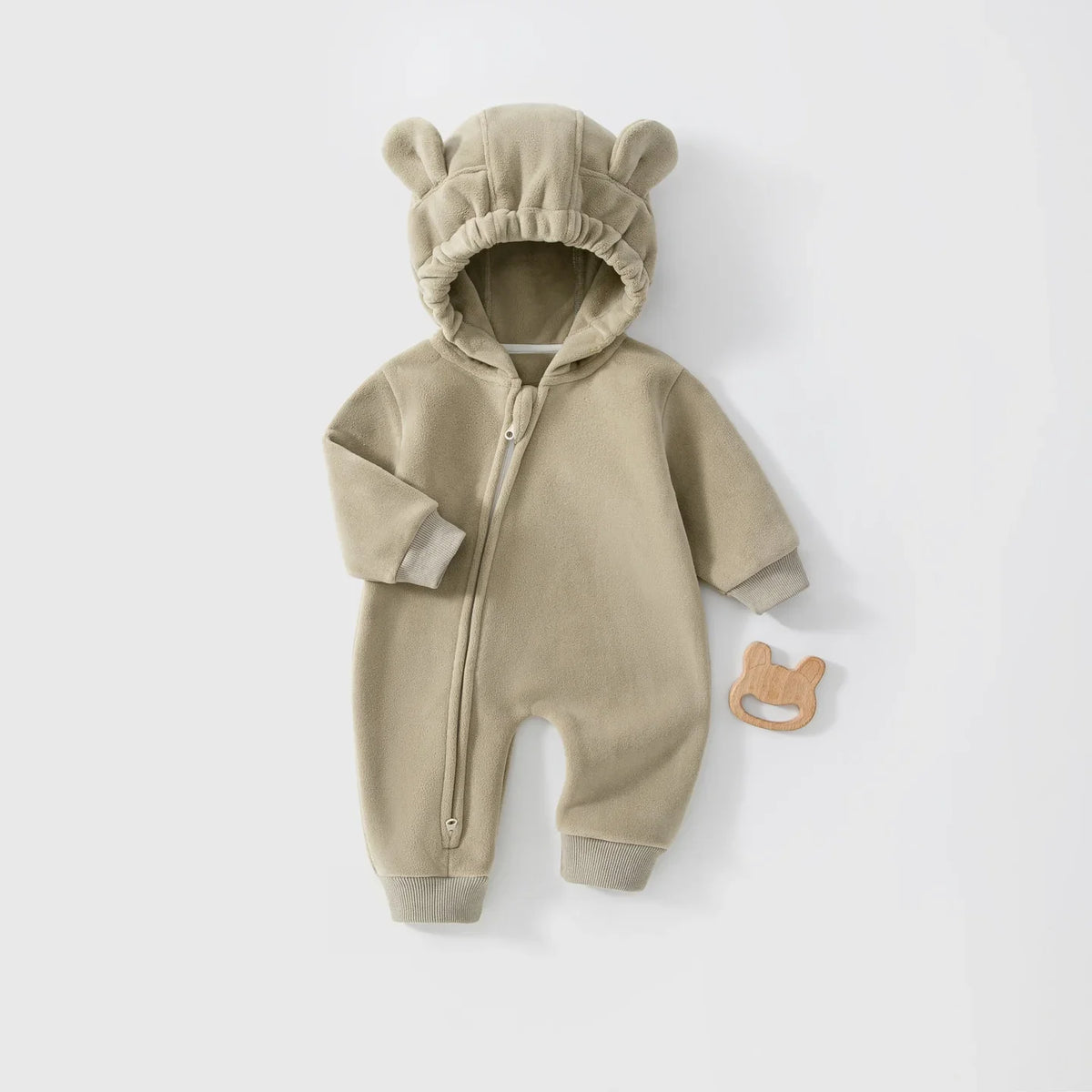2026 Autumn Casual Baby Bodysuit Cute Bear Ear Long Sleeve Hooded Jumpsuit for 6M-3T Boys Girls Soft Warm Infant Romper