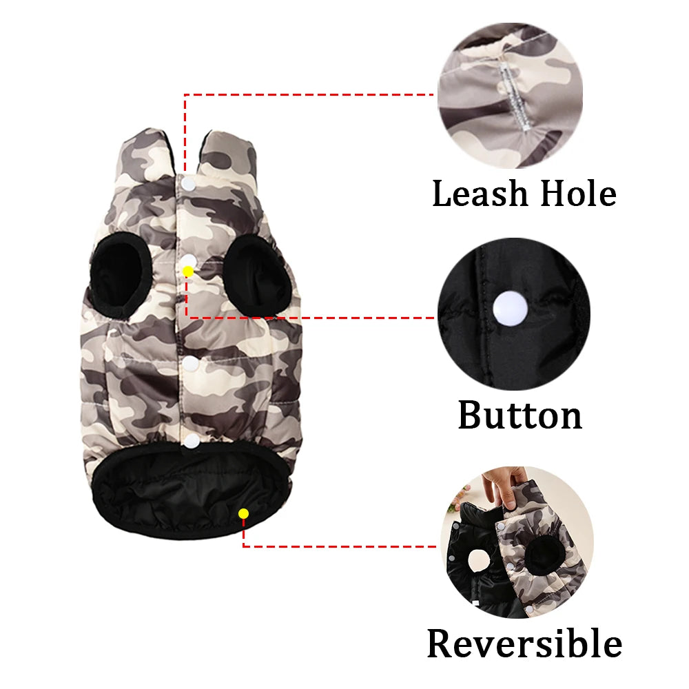 Cozy Pet Clothes Reversible Dogs Vest For Small Medium Dog Cat Winter Windproof Puppy Button Jacket Coat Yorkie Schnauzer Outfit