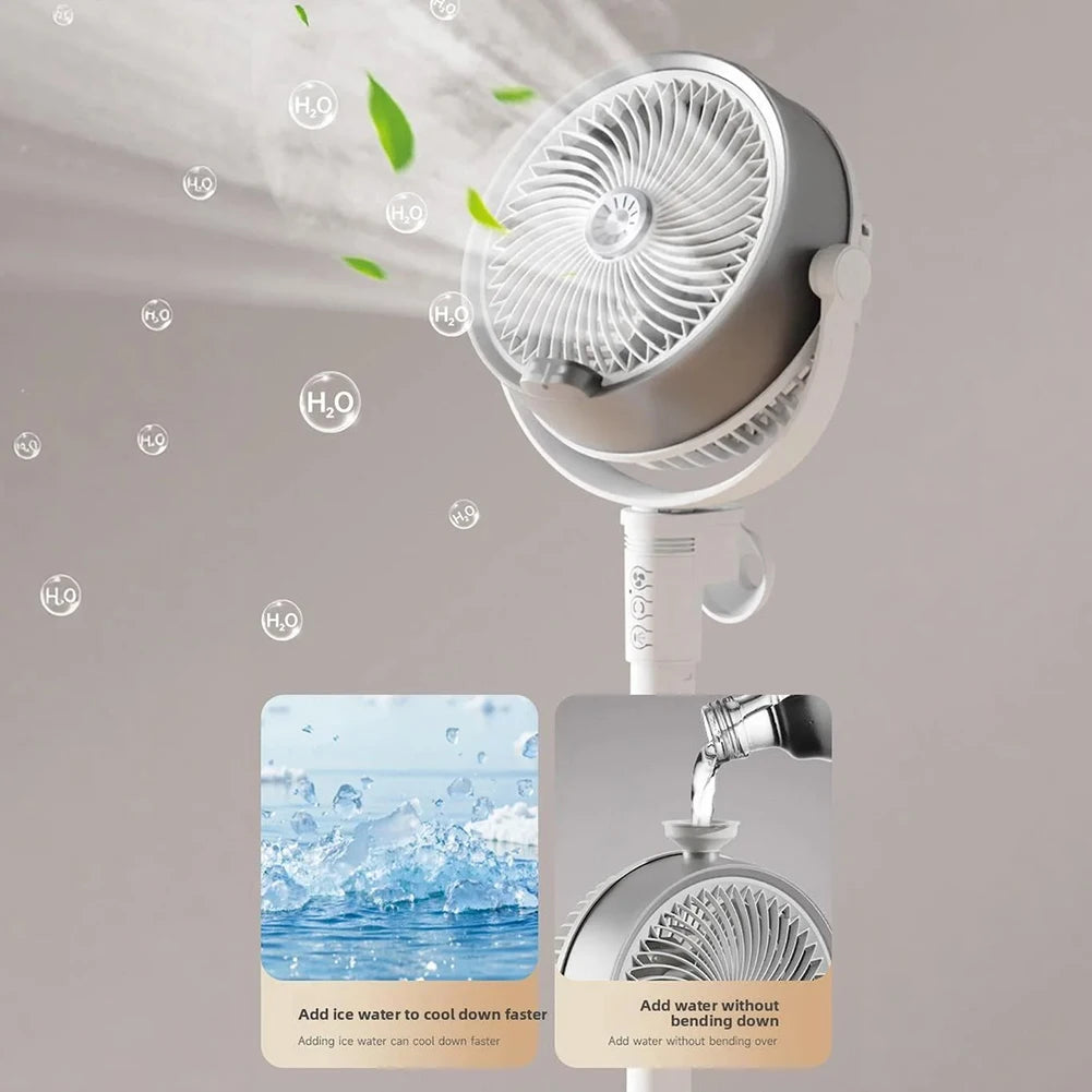 3 In 1 Smart Remote Control Humidifier Floor Fan,Multifunctional Oscillating Standing Desktop Circulating Fan,4 Speed Adjustable