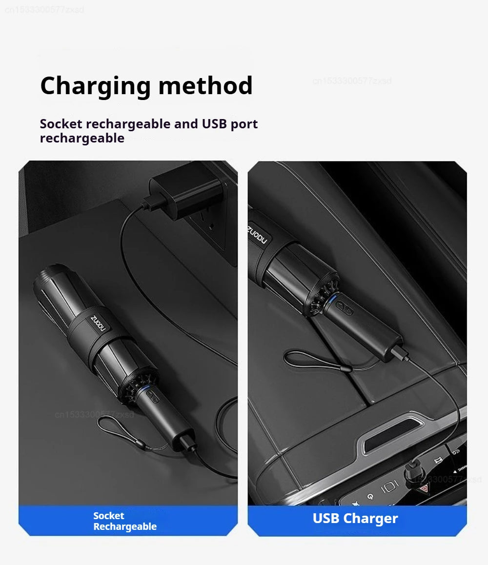 ZUODU Intelligent Electric Reverse Umbrella Fully Automatic Reinforcement Thickened Durable Rainproof Sunscreen Dual Use