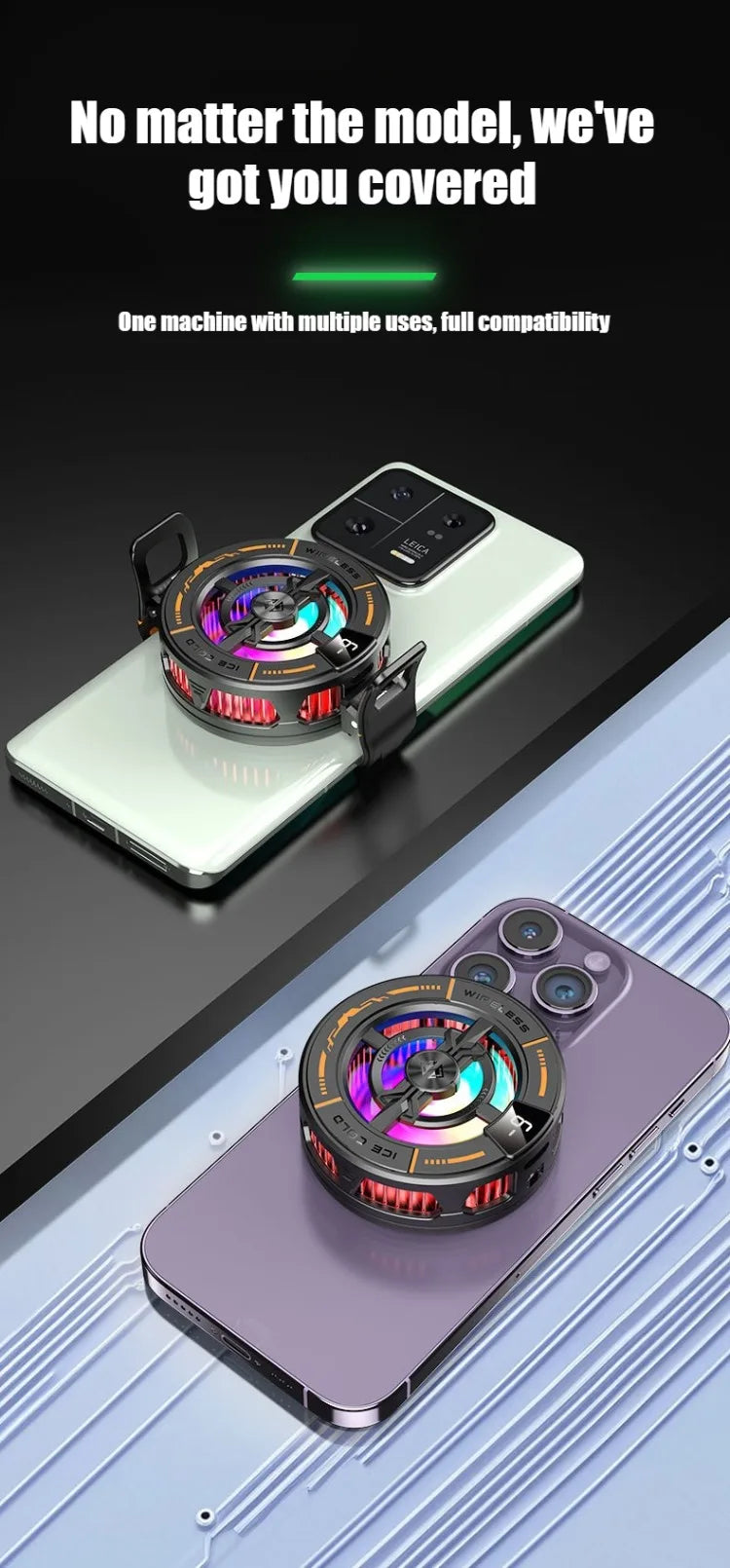 K28 Magnetic Semiconductor Phone Cooler with Wireless Fast Charger Cooling Radiator Gaming Accessorie for IPhone MagSafe Android