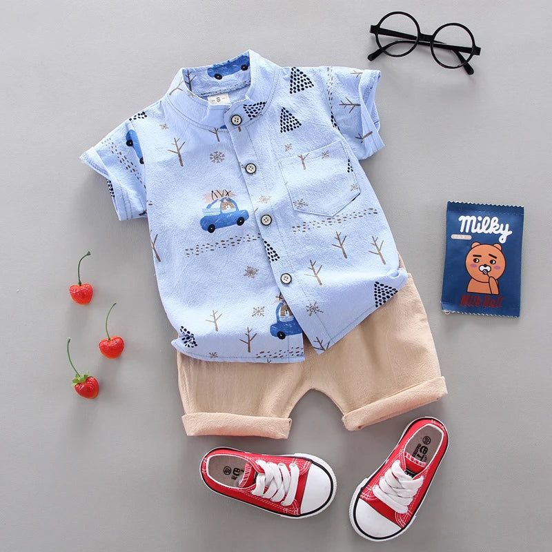 Fashion Baby Boy's Suit Summer Casual Clothes Set Top Shorts 2PCS Baby Clothing Set For Boys Infant Suits Kids Clothes