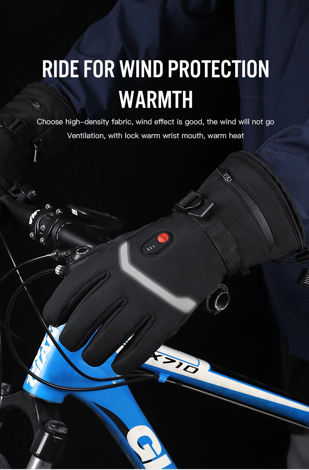 Electric Heated Gloves Motorcycle Winter Moto Heated Gloves Warm Waterproof Rechargeable Heating Thermal Gloves For Snowmobile