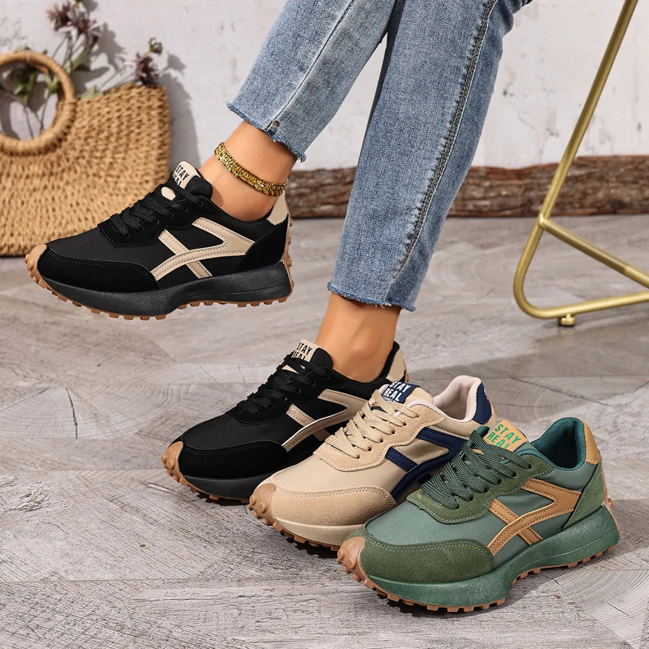 2025 New Women Sneakers Leisure Running Leather Shoes Fashion Designer Sneakers Women Luxury Platform Sports Shoes for Women