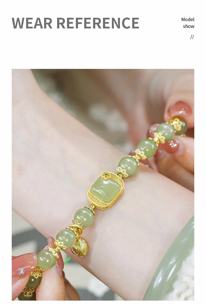 Elegant Temperament Jewelry Natural Hetian Jade Bracelet High Sense For Female Party Wedding Jewelry Gift