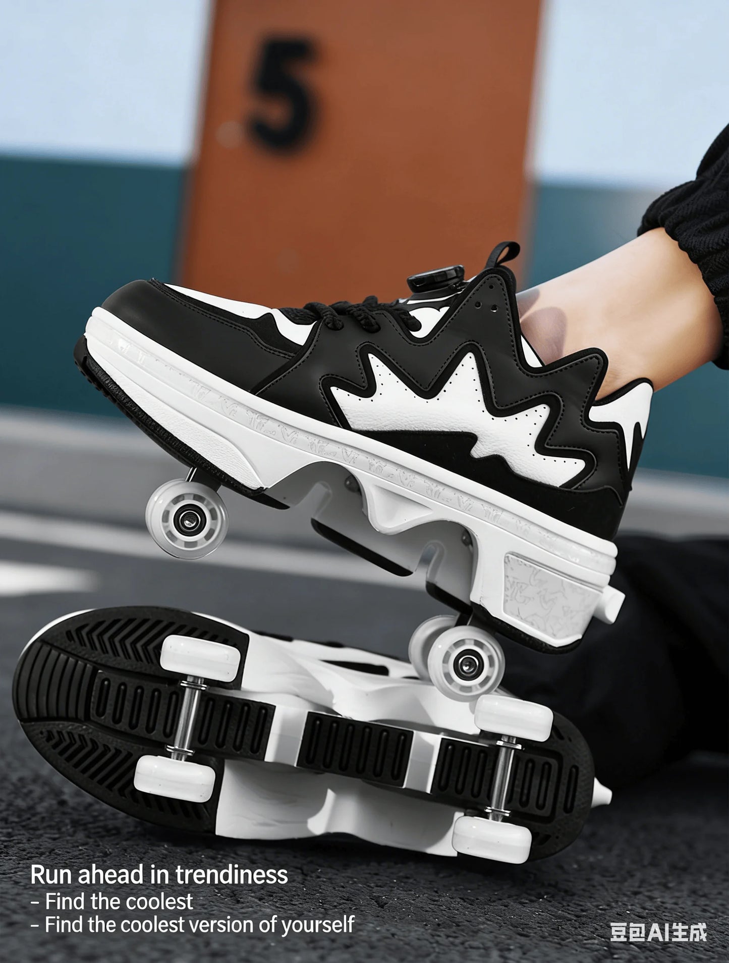 Stylish skating: 2-in-1 white convertible roller skates, leading the way in roller skating and making the best gift for friends.