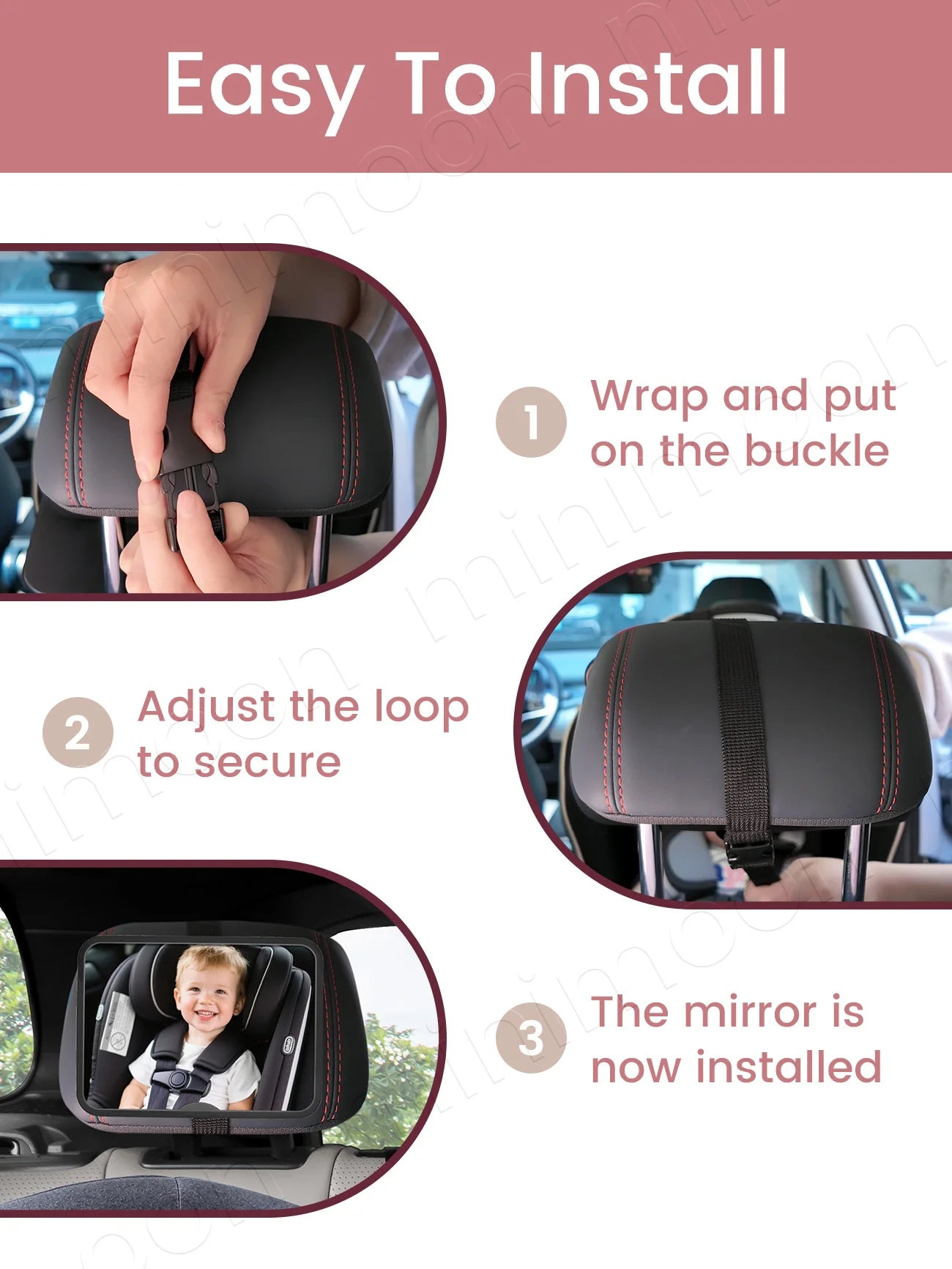 New Style Wide-Angle Baby Car Mirror, Square Rear Seat Safety Monitor for Baby & Child
