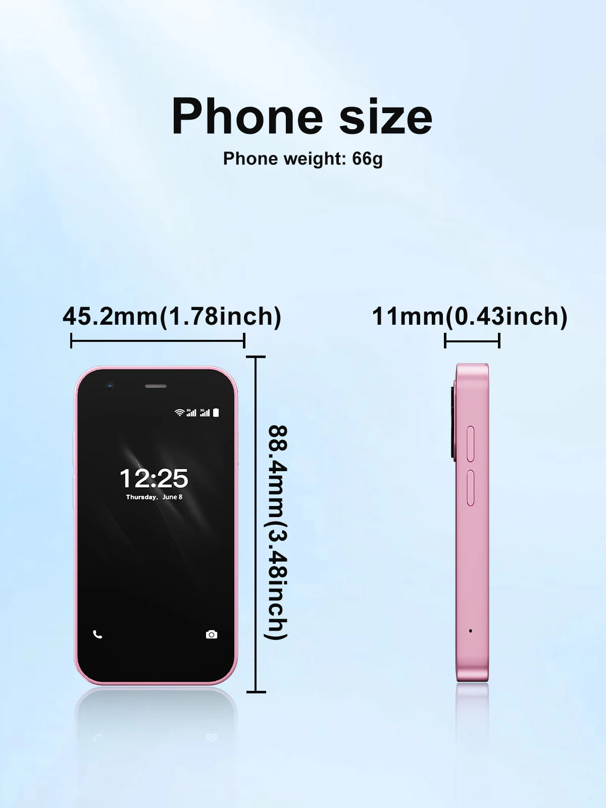 SERVO 15SE Ultra Mini Palm Smartphone 3G WCDMA Android Dual SIM WiFi Hotspot GPS Play Store 16GB ROM 3.0" Pocket Mobile Phone