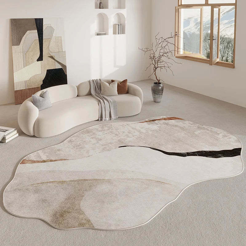 Luxury Retro Carpets for Living Room Irregular Shape Bedroom Decor Soft Carpet Modern Art Cloakroom Rug Thickened Anti-slip Mat