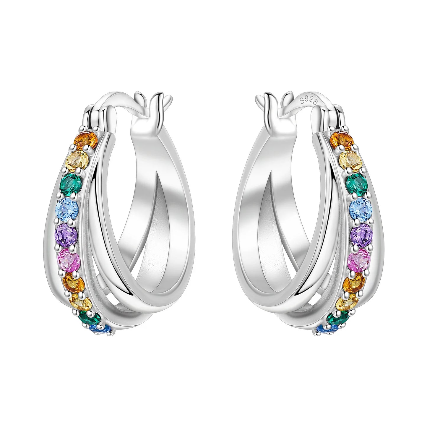 925 Sterling Silver Needle Iris Flower Hoop Earrings for Women Original Elegant Versatile Jewelry Birthday Party Fine Gift 2026