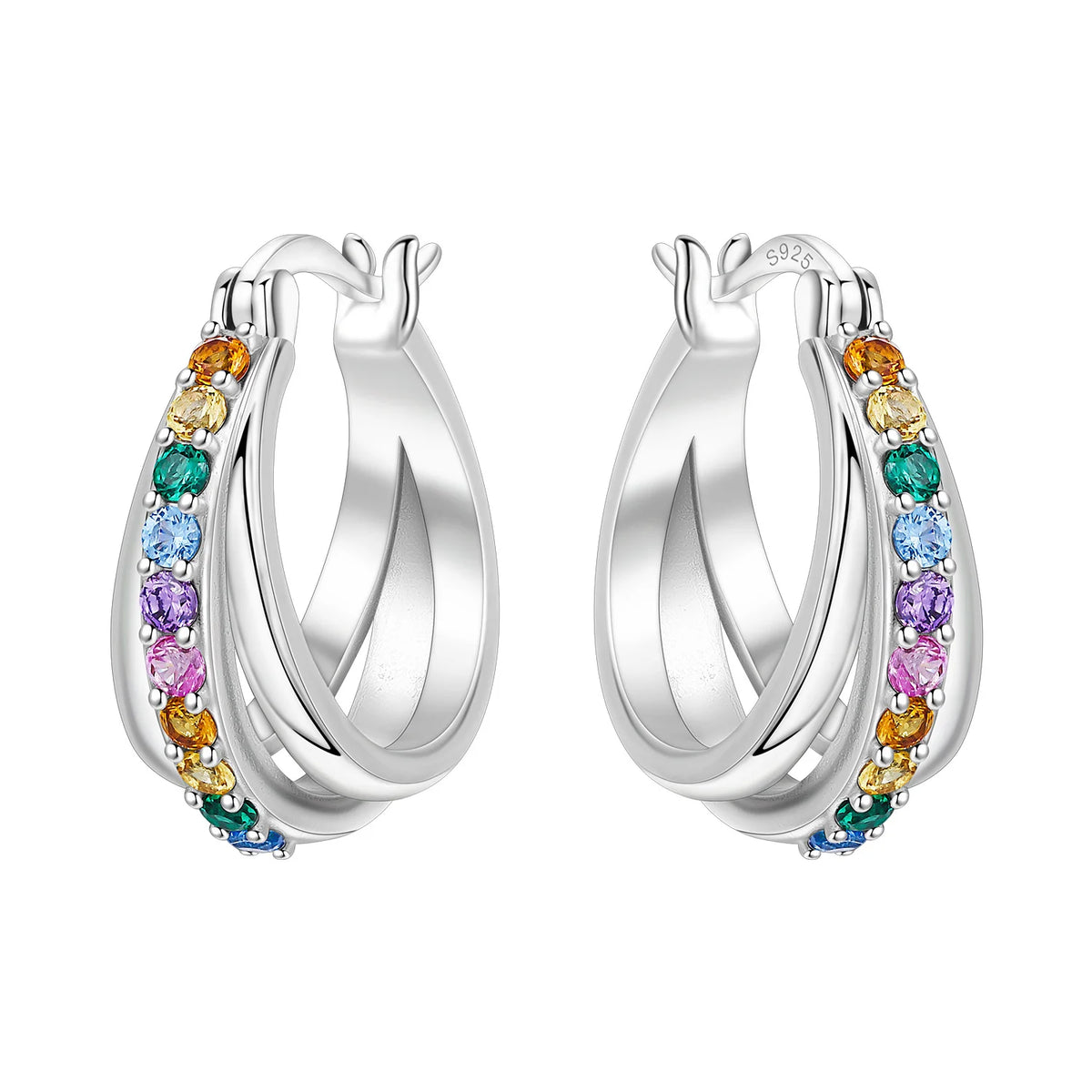 925 Sterling Silver Needle Iris Flower Hoop Earrings for Women Original Elegant Versatile Jewelry Birthday Party Fine Gift 2026