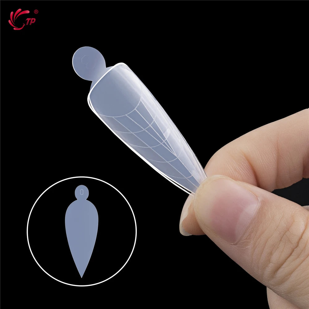 TP 24pcs French Dual Form Nail Silicone Pad for Nail Gel Polish Reusable Soft Top Mold Duet System Nail Forms Stickers Nail Tool