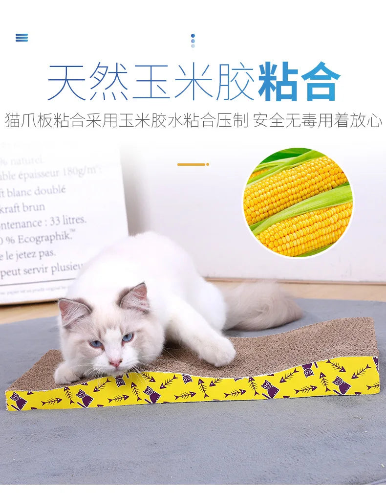 Pet Cat Scratching Corrugated Board Grinding Claw Plate+Catnip Paper Pad Climbing Frame Scraper Mat Cat Cardboard Cat Toys